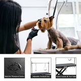 SoarFlash 49.6” Electric Lift Pet Dog Grooming Table,Heavy Duty Electric Grooming Table for Dogs&Cats,Heavy Duty Height Adjustable with Overhead Arm, Clamps, Two Grooming Noose SoarFlash