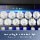 Antarctic Star Beverage Refrigerator Cooler 68 Can, Mini Fridge with Glass Door for Beer Drinks Wine,Freestanding Small Fridge with Electronic Temperature Control for Home and Bar,1.7 cu.ft Antarctic Star