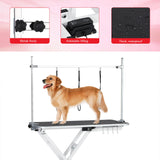 Hydraulic Pet Grooming Table for Large Dogs, Adjustable Height - Electric Dog Grooming Table Trimming/Drying Table w/Arm/Noose Maximum Capacity Up to 264Lb, White Hipicute
