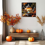 DAZZLEDOTS Diamond Art Kits for Adults, Diamond Painting Kits for Beginners, Autumn Landscape Tree Diamonds Art Painting Kits, Kettle 5D Round Full Drill Crafts Kits Home Decor Gifts 13.8x13.8inch DAZZLEDOTS