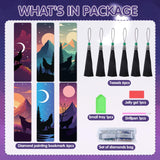 Wolf Diamond Art Bookmarks - 6 Pcs Wild Animal Diamond Painting Bookmarks, Wolf Theme 3D DIY Gem Art Rhinestone Crafts Kit for Adult Sitsink