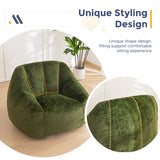 MAXYOYO Bean Bag Chair, Comfy Bean Bag Sofa with Back Support, Faux Fur Bean Bag Chair for Adults and Kids, Stuffed Floor Sofa for Living Room, Bedroom, Apartment, Green MAXYOYO