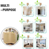 Louvered Café Interior Swing Solid Wood Door, Home Decor Pine Saloon Doors with Hinges Hardware, Entrance Partition for Hallway Kitchen Doorway Bar, Premade Varnish (Burlywood, 31.5x35.4in) Jueraori