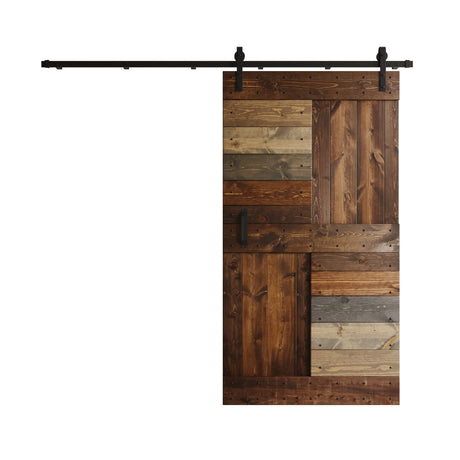 24in/30in/36in/42in x 84 in. S-Series Finish Knotty Pine Wood Sliding Barn Door with Hardware Kit (42 in x 84 in, Multi Color) COAST SEQUOIA
