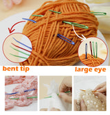 FIVEIZERO 19 Pcs Yarn Needles Set, Assorted Yarn Needles Bent Tapestry Needle Weaving Needle Darning Needles Plastic Needles Large Eye Blunt Knitting Needles for Sewing Crochet 03 FIVEIZERO