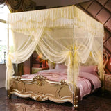 NKM Stainless Steel Adjustable Canopy Bed Frame, Suitable for Twin,Full,Queen and King Size, Thicken Bed Frame Bracket for Metal Bed or Wood Bed Mosquito Curtains Bedroom décor NKM