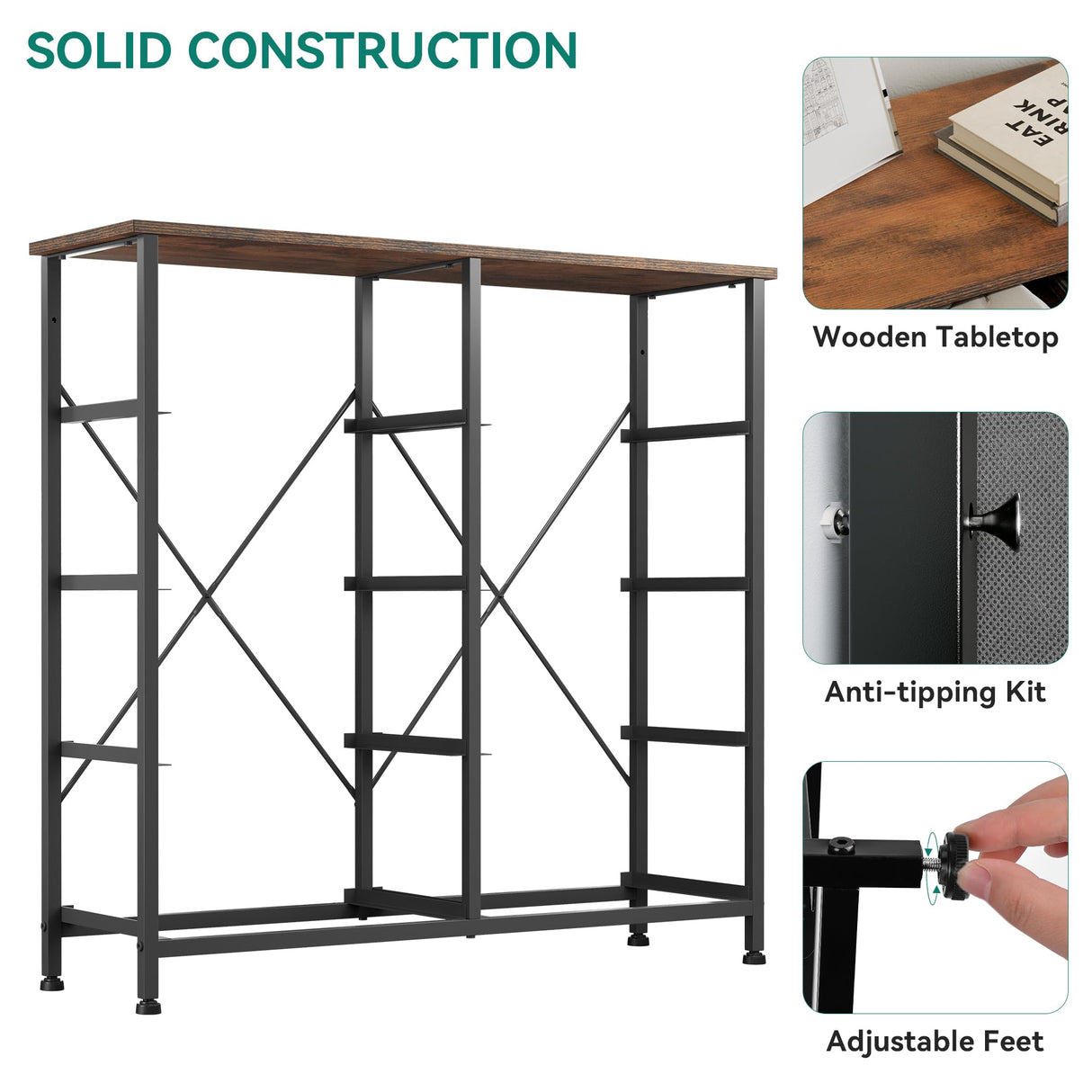 YITAHOME 8 Drawers Fabric Dresser, Furniture Storage Tower Cabinet, Organizer for Bedroom, Living Room, Hallway, Closet, Sturdy Steel Frame, Wooden Top, Easy-to-Pull Fabric Bins YITAHOME