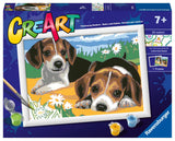 Ravensburger CreArt Jack Russell Puppies Paint by Numbers Kit for Kids - Painting Arts and Crafts for Ages 7 and Up Ravensburger