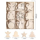 MACTING 27PCS Wooden Christmas Ornaments Unfinished Predrilled Natural Wood Slices DIY Blank Hanging Ornaments Kit for Crafts Centerpieces Christmas Tree Decorations, 9 Styles MACTING