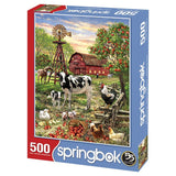 Springbok's 500 Piece Jigsaw Puzzle Barnyard Animals - Made in USA Springbok
