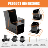 TOPTGO 6 PCS Pergola Brackets Kit,15° 3-Way Slanted Roof Pergola Bracket Set 4x4 (Actual: 3.5x3.5 in),2 Pack Angle Corner Bracket with Post Base for Wooden Beams Lumber Gazebos Patio Pergola Sheds TOPTGO