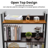 Himimi Ladder Bookshelf, 5 Shelf Bookcase Industrial Bookshelf Wood and Metal Bookshelves, Plant Flower Stand Rack Book Storage Shelves for Living Room, Bedroom, Home Office (2 PCS) Himimi