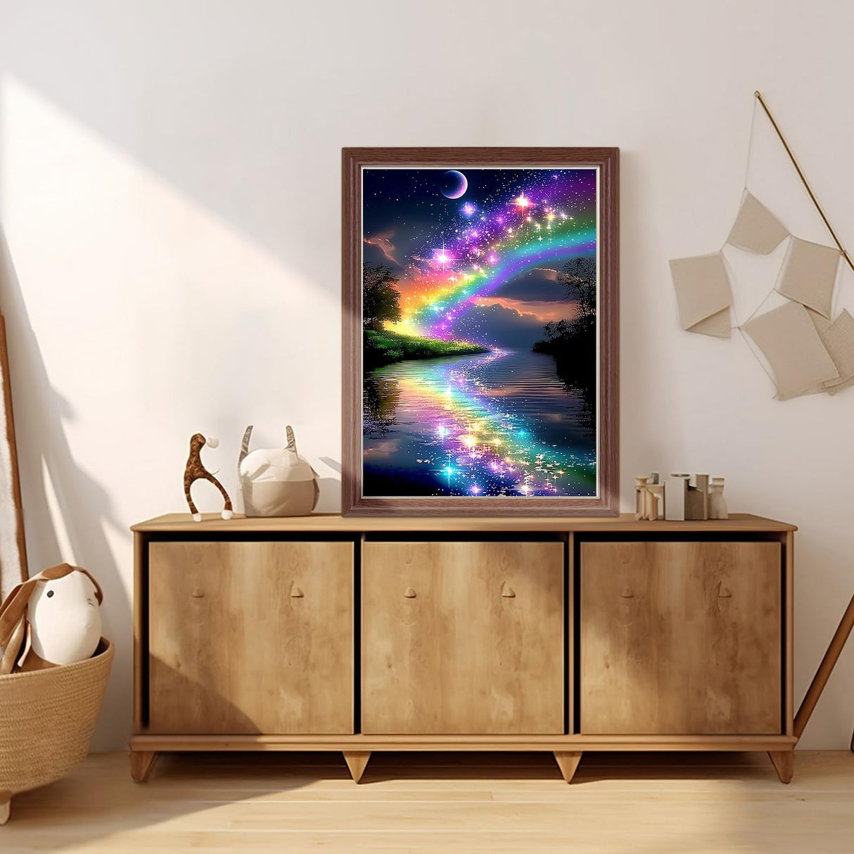 Lxmsja Moon Diamond Art Kits for Adults, Starry Night DIY Full Drill Diamond Painting Kits for Beginners, 5D Gem Art Crafts for Adults, Home Wall Decor 12x16 inch Lxmsja