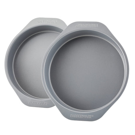 Farberware GoldenBake Bakeware Nonstick Baking Pans/Cake Pan Set, Round, Insulated, Two 8-Inch, Gray Farberware