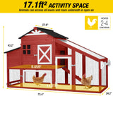 Aivituvin Chicken Coop Mobile Chicken House on Wheels Expandable Wooden Poultry Cage with Large Nesting Box Leakproof Pull-Out Tray Rabbit Hutch Bunny Cage,UV-Resistant Roof Aivituvin