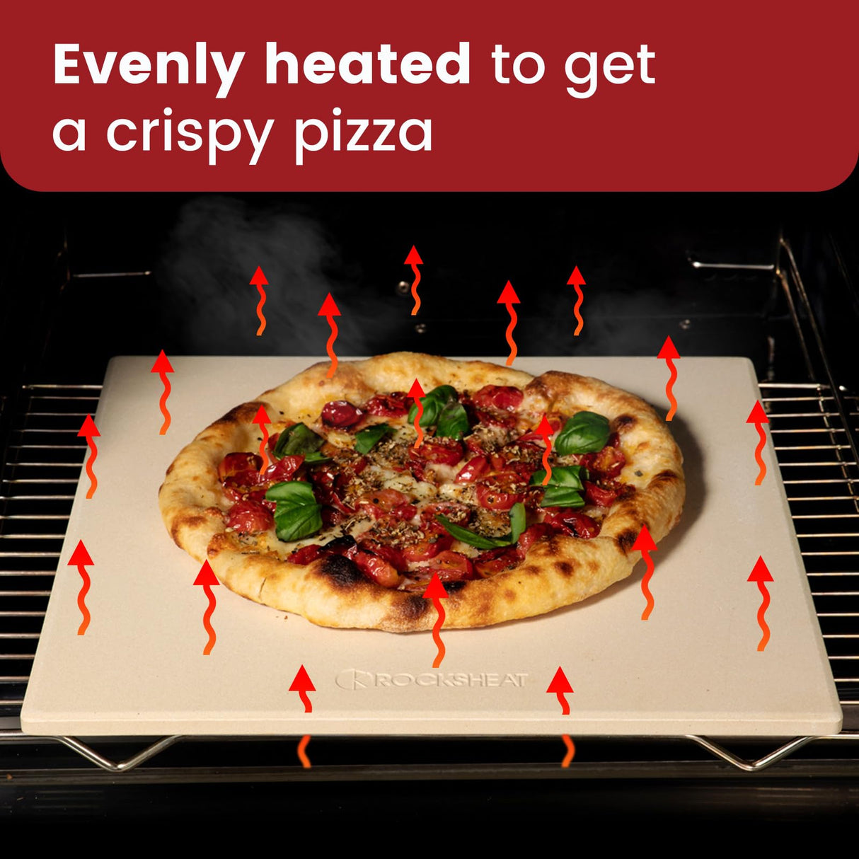 13.2" x 13.2" x 0.4" Square Cordierite Pizza Baking Stone Perfectly Compatible for Ooni Koda & Fyra 12, Uuni Pizza Oven ROCKSHEAT