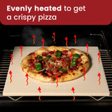 13.2" x 13.2" x 0.4" Square Cordierite Pizza Baking Stone Perfectly Compatible for Ooni Koda & Fyra 12, Uuni Pizza Oven ROCKSHEAT