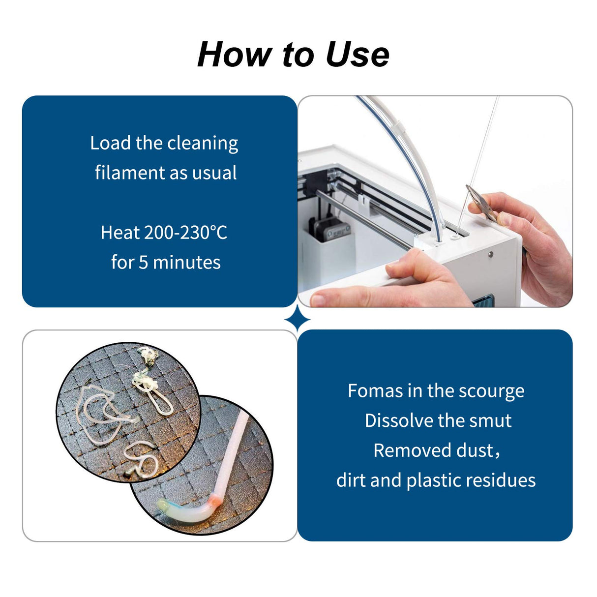 NOVAMAKER 3D Printer Cleaning Filament 1.75mm，100g (0.22lbs)，Dimensional Accuracy +/- 0.05mm，Natural Color，Fit Most FDM Printer NovaMaker