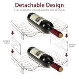 YENXIKU Wine Rack for Countertop, Fridge, Inside Cabinet, 2 Tier Plastic Tabletop Wine Bottle Holder, Water Bottle Organizer for Refrigerator, Pantry, Hold 6 Bottles YENXIKU