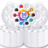 30Pcs Paint Tray Palettes, Plastic Paint Pallets with Hanging Hole for Kids or Students to Paints on School Project, Art Class or Have a Birthday Painting Part Halobios