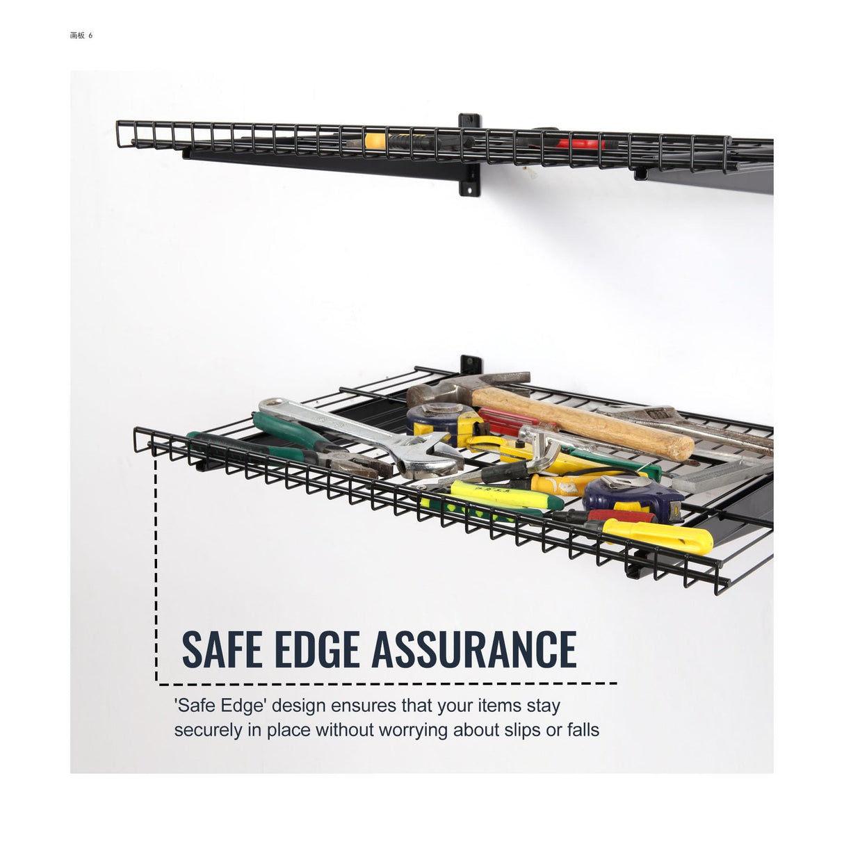 Aking Ace 2 Pack Garage Wall Mounted Shelf, 23.6" x 11.4" Heavy Duty Wall Storage Shelves for Garage, Workshop, Laundry Room and Kitchen, Max Load 50 lbs (Black,2 Pack) Aking Ace