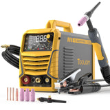TOOLIOM TIG Welder with Pulse Multifunctional TIG Welding Machine DC TIG/Spot TIG/Pulse TIG/Stick 110&220V Dual Voltage with Large Digital Display TOOLIOM