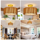 Rattan Ceiling Light Fixtures flush mount,Boho Ceiling Light,Semi Flush Mount Ceiling Light,Small Rattan chandelier for bedroom,Nursery Light Fixture,Drum Light Fixture,Rattan Mini Chandelier Jolydoly
