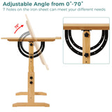 VISWIN 30" x 42" Extra-Large Artist Drafting Table, Adjustable Height & Angle, Solid Pine Wood Drawing Table, Art Table for Adults, Tilts Flat, Craft Table for Painting, Writing, Reading VISWIN