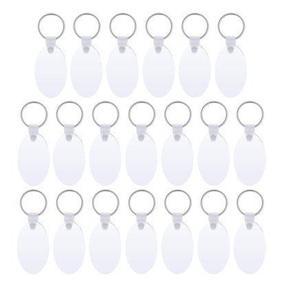 Sublimation Blank Oval Keychains, Oval Blanks Wooden Hard Board MDF Keyrings Key Tags with Split Rings (Oval)