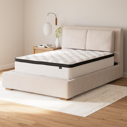 Signature Design by Ashley Queen Size Chime 12 Inch Medium Firm Hybrid Mattress with Cooling Gel Memory Foam