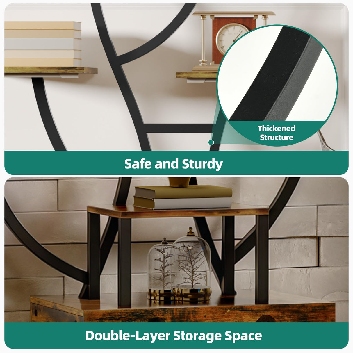 YITAHOME Tall Bookshelf with LED Light, Artistically Designed Tree Bookshelf with Cats Litter Box, 8-Tier Unique Bookshelves Corner Display Shelf for Home Office, Bedroom YITAHOME