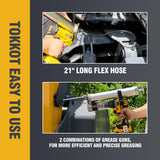 TOKKOT Electric Grease Gun–10,000 PSI Cordless Grease Gun Kit with 2 Batteries,21” Flexible Hose, Variable Speed Trigger & LED Light–Compatible with Ma-Kita 18V/21V Batteries TOKKOT