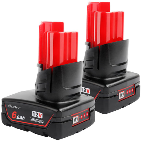 waitley 2 Pack 12V 6A Replacement Battery Compatible with Milwaukee 6.0Ah Power Tools waitley