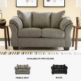 Signature Design by Ashley 1` Darcy Casual Plush Loveseat, Grayish Brown, 39"D x 67"W x 40"H, Gray Signature Design by Ashley