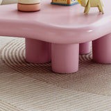 48.5 Inches Cloud Coffee Table, Unique Modern Table with 4 Legs for Your Living Room, Quickly Assembly-Pink Glintee