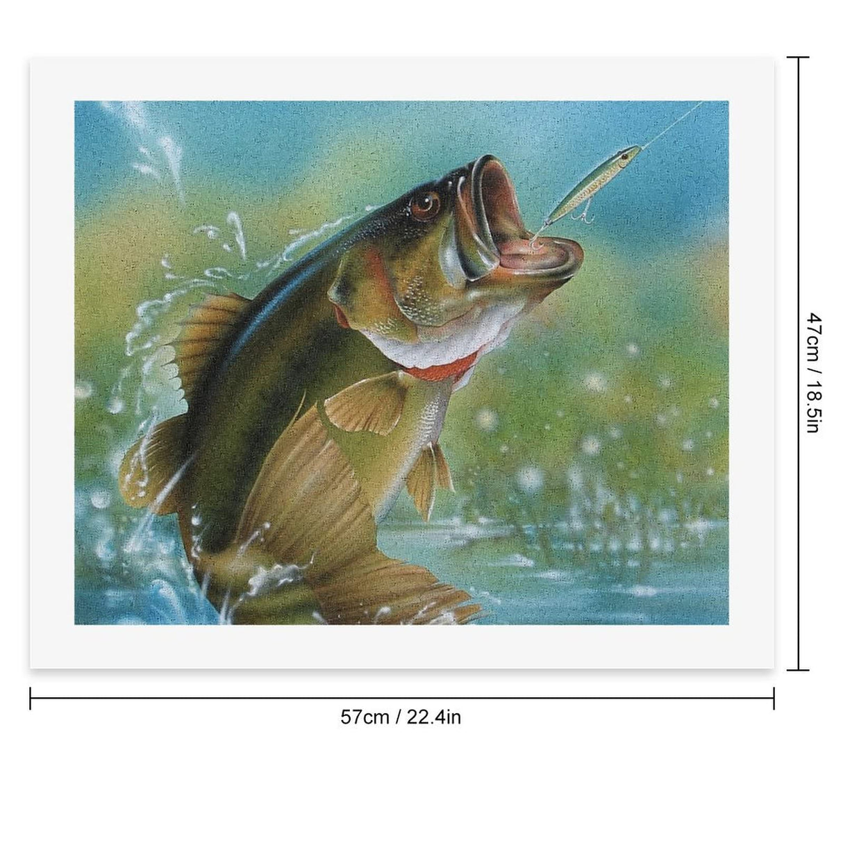 Bass Fishing Paint by Numbers for Adults Beginner DIY Painting Kits Wall Art for Home Office Decor WoodArtSupply