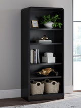 Signature Design by Ashley Rowanbeck Modern Freestanding 5-Tier 72" Bookcase with 3 Adjustable Shelves, Black Signature Design by Ashley