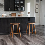 Maven Lane Kitchen Stool, Modern Farmhouse Wood Counter Barstool, Kitchen Island Counter Stool, Counter Height Stools for Kitchen, Wide Seat Backless Bar Stools, Luna 26", Rustic Natural, Set of 3 Maven Lane