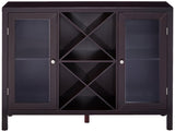 Kings Brand Furniture Wine Bar Cabinet for Liquor and Coffee Buffet, Sideboard with Storage Shelves for Dining Living Room Kitchen, Espresso Kings Brand Furniture