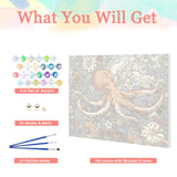 Auremi Octopus Paint by Number Kits for Adults,Animal Paint by Number on Canvas with Frame DIY Painting with Number Acrylic Oil Paint Kits for Home Decor 8x12 Inch Auremi