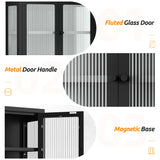 Qiaoxuan Bathroom Wall Cabinet, Over The Toilet Space Saver Storage Cabinet, Medicine Cabinet with 2 Glass Door and Towel Bar, Metal Wall Mounted Cabinet for Bathroom Laundry Room Kitchen Qiaoxuan