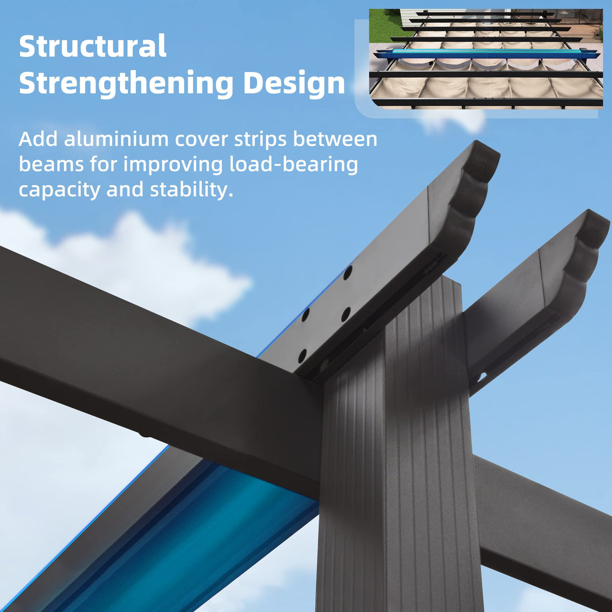 PURPLE LEAF 12' X 18' Outdoor Retractable Aluminum Pergola with Sun Shade Canopy Patio Metal Porch Garden Pavilion Grill Gazebo Modern Backyard Grape Trellis Pergola, Beige PURPLE LEAF