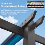 PURPLE LEAF 12' X 18' Outdoor Retractable Aluminum Pergola with Sun Shade Canopy Patio Metal Porch Garden Pavilion Grill Gazebo Modern Backyard Grape Trellis Pergola, Beige PURPLE LEAF