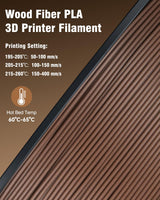 SUNLU Real Wood Fiber PLA Filament, Neatly Wound 1.75mm Dimensional Accuracy +/- 0.03mm, Fit Most FDM 3D Printers, 4kg in Total, 1kg per Spool, 4 Pack,（Wood+Fiber Cherry+Fiber Maple+Fiber Walnut） SUNLU