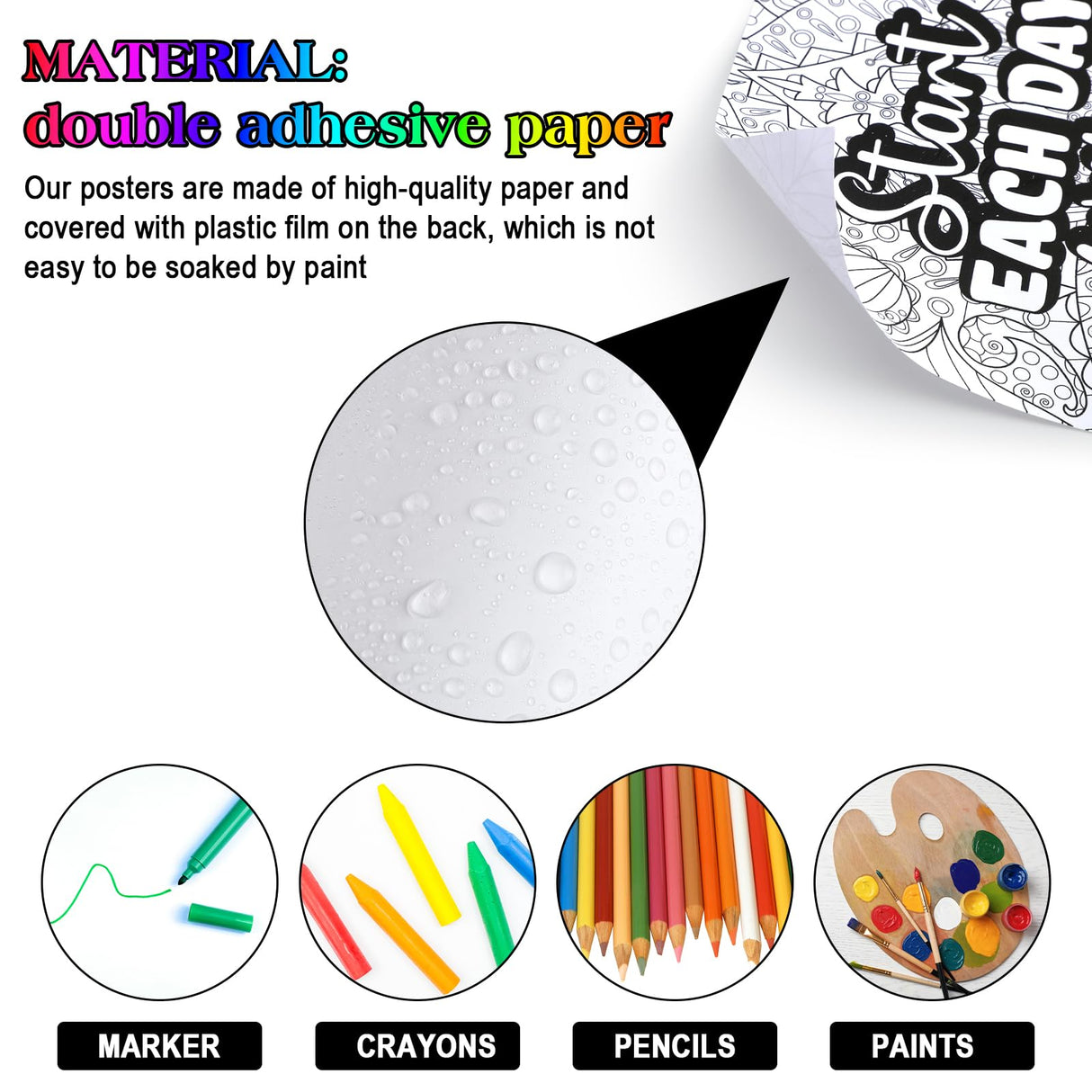 Geyoga 48 Pcs Mandala Coloring Cardstock for Adult Bulk Mandala Patterns Coloring Posters Cards 11 x 8.26'' Inspirational Positive Stress Relieving Activity for Kids Craft Geyoga