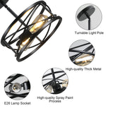 Karjearl Farmhouse Semi Flush Mount Ceiling Light, D11.8 Inches Black Industrial Sloped Ceiling Light Fixtures Vintage Metal Cage Ceiling Lamp for Kitchen Hallway Entryway Laundry Room Bedroom Karjearl