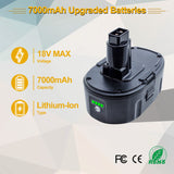 DTK 7.0Ah 18V Battery Replacement for Dewalt, 2Pack 18V Lithium Ion Battery Compatible with Dewalt DC9096 DC9098 DC9099 DW9095 DW9096 DW9098 DE9039 Cordless Tools DTK