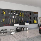 Daanxw Metal Peg Board Kit with 1/4" Pegboard Accessories, 6 Pack 12"X24" Pegboard and 264PCS Extra Thick Pegboard Accessories,Wall Organizer Peg Board Panels Tool Organizer Storage System (Black) Daanxw