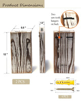 MHYGJQA Wood Wall Planter for Indoor Plants,2 Pack Handmade Torched Wood Wall Decor for Dried Flowers and Faux Greenery Plants,Modern Farmhouse Wall Vase Bathroom,Bedroom,Living Room(Weathered White) MHYGJQA
