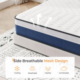 Vesgantti Tight Top Series - 10 Inch Innerspring Hybrid Full Mattress/Bed in a Box, Medium Firm Plush Feel - Multi-Layer Memory Foam and Pocket Spring - CertiPUR-US Certified Vesgantti